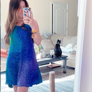Vibrant Blue and Green Dress